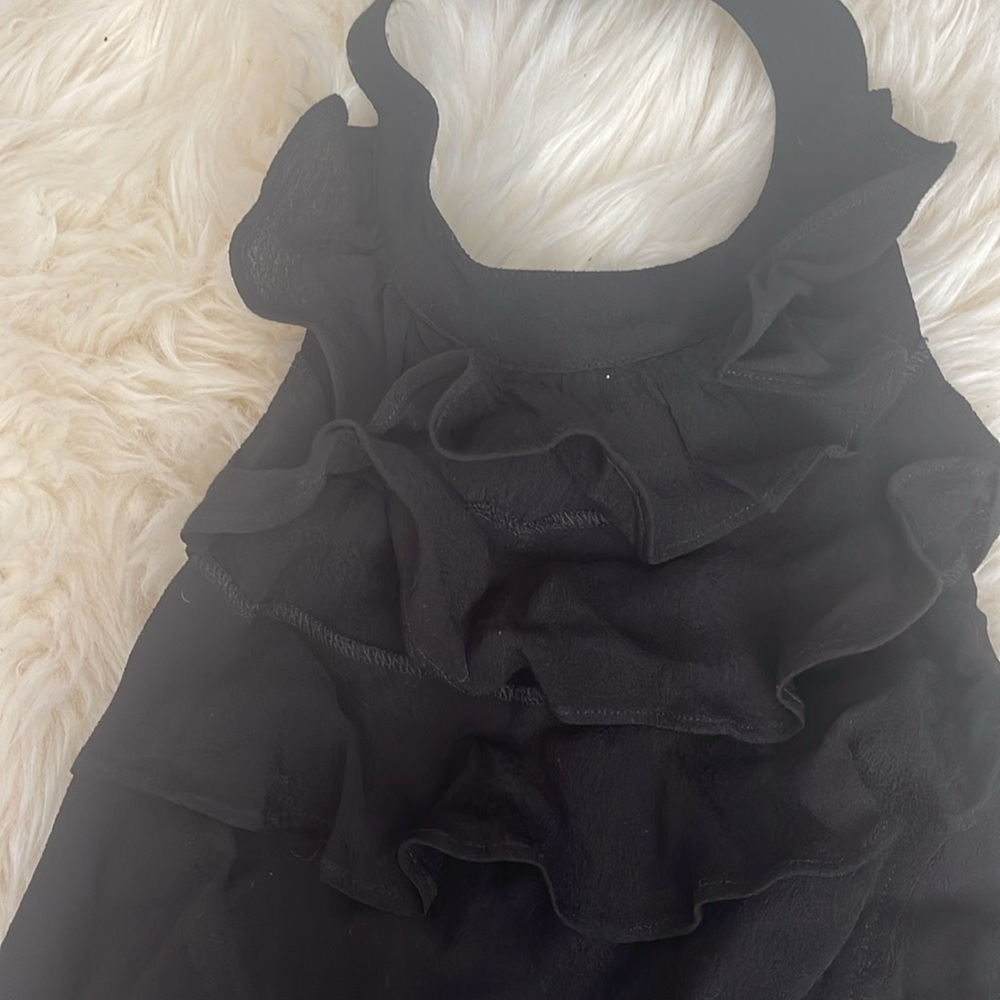 For Love & Lemons Black Ruffle Halter Top, Size XS - Picture 2 of 5